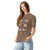 Comfort Colors Espresso t-shirt featuring a woodland-themed Saint Bernard dog woodland and mountains pattern with six adorable Saint Bernards in various poses, perfect Saint Bernard gift for dog lovers.