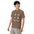 Comfort Colors Espresso t-shirt featuring a woodland-themed Saint Bernard dog woodland and mountains pattern with six adorable Saint Bernards in various poses, perfect Saint Bernard gift for dog lovers.