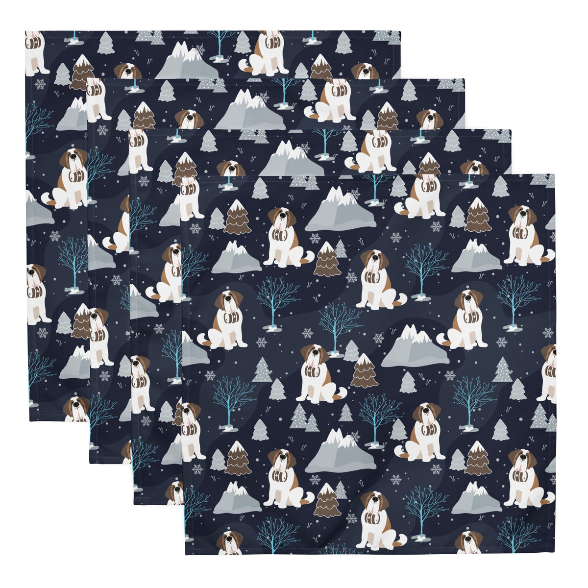 Alpine Chill St Bernard Cloth Napkin Set - Lucy + Norman