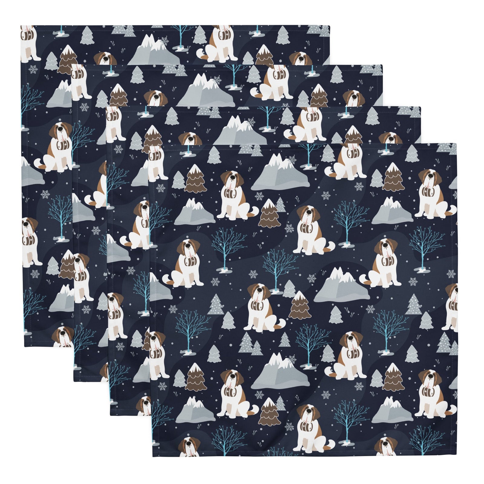 Alpine Chill St Bernard Cloth Napkin Set - Lucy + Norman