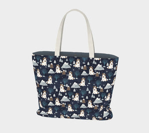Alpine Chill St Bernard Large Market Tote Bag - Lucy + Norman
