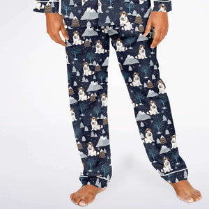 Alpine Chill St Bernard Men's Satin Pajamas - Lucy + Norman