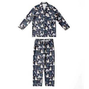 Alpine Chill St Bernard Men's Satin Pajamas - Lucy + Norman