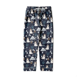 Alpine Chill St Bernard Men's Satin Pajamas - Lucy + Norman