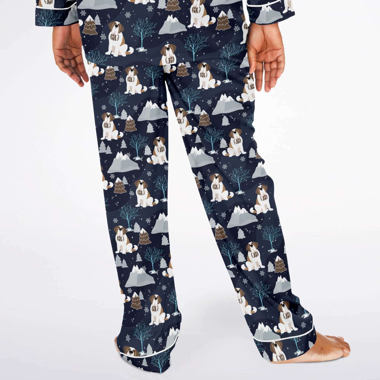 Alpine Chill St Bernard Men's Satin Pajamas - Lucy + Norman