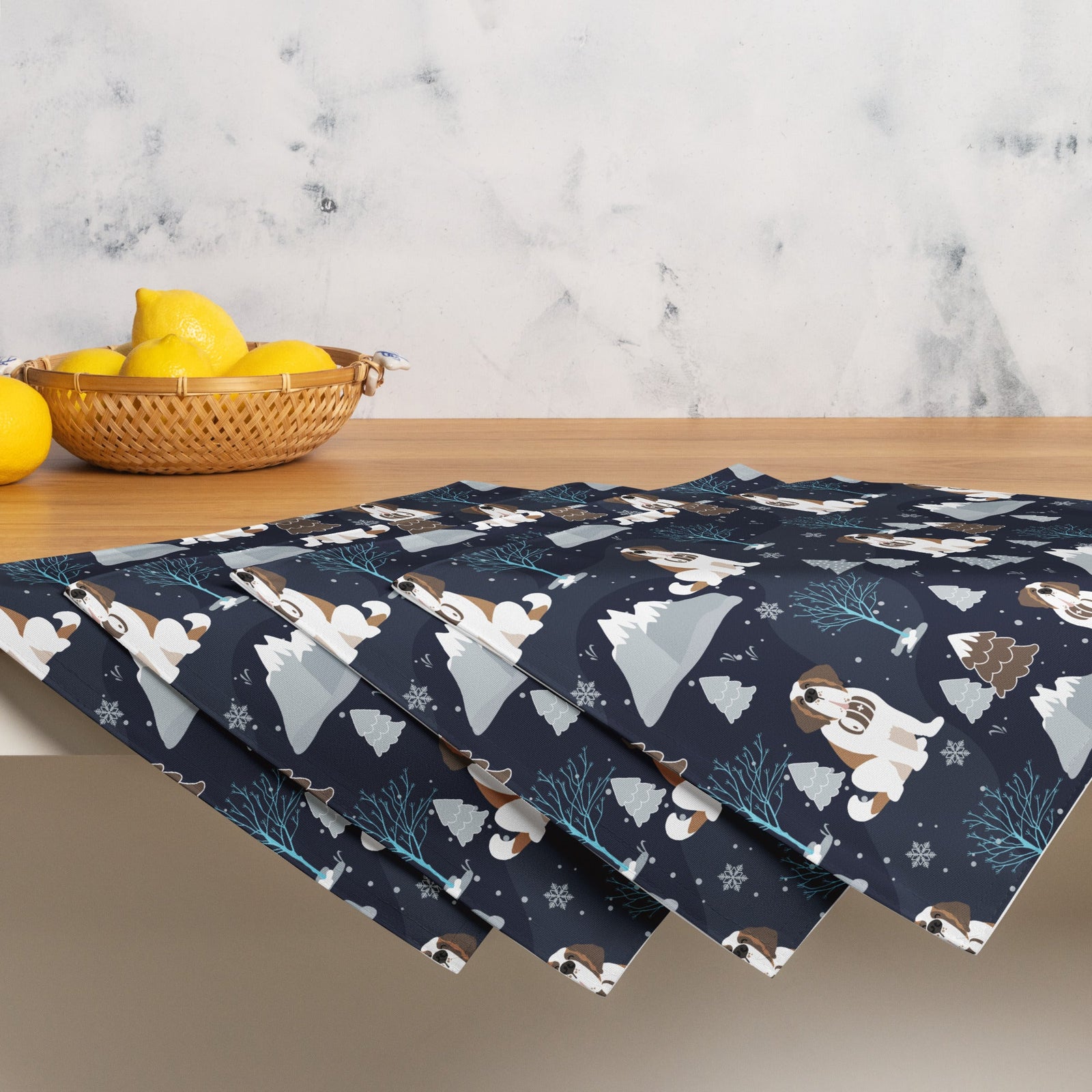 Alpine Chill St Bernard Placemat Set - Lucy + Norman