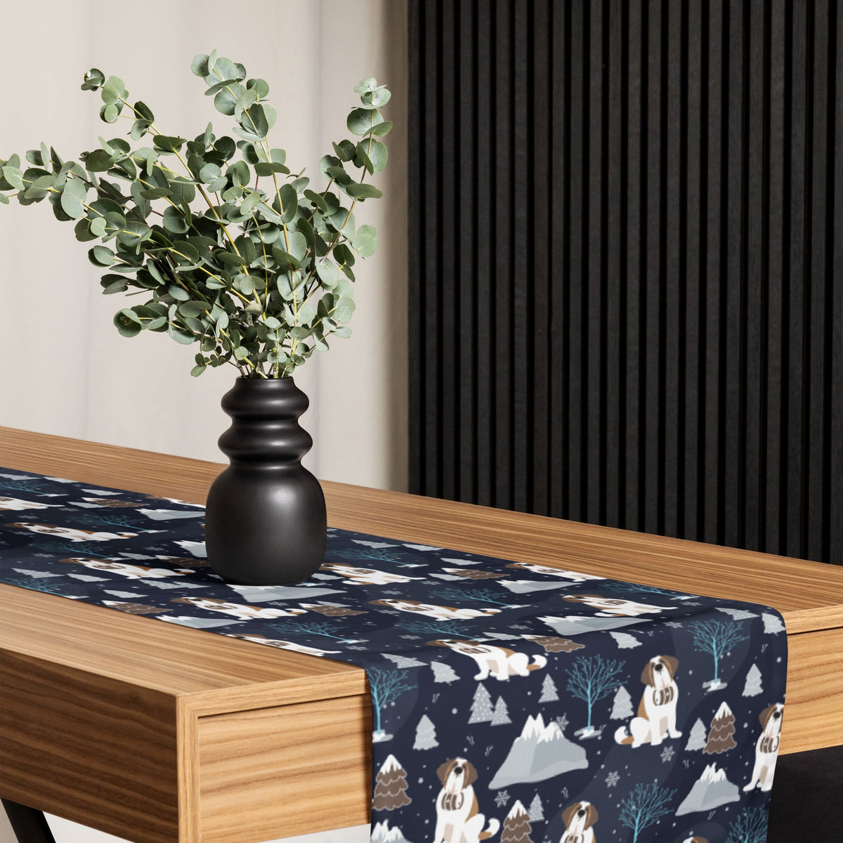 Alpine Chill St Bernard Table Runner - Lucy + Norman