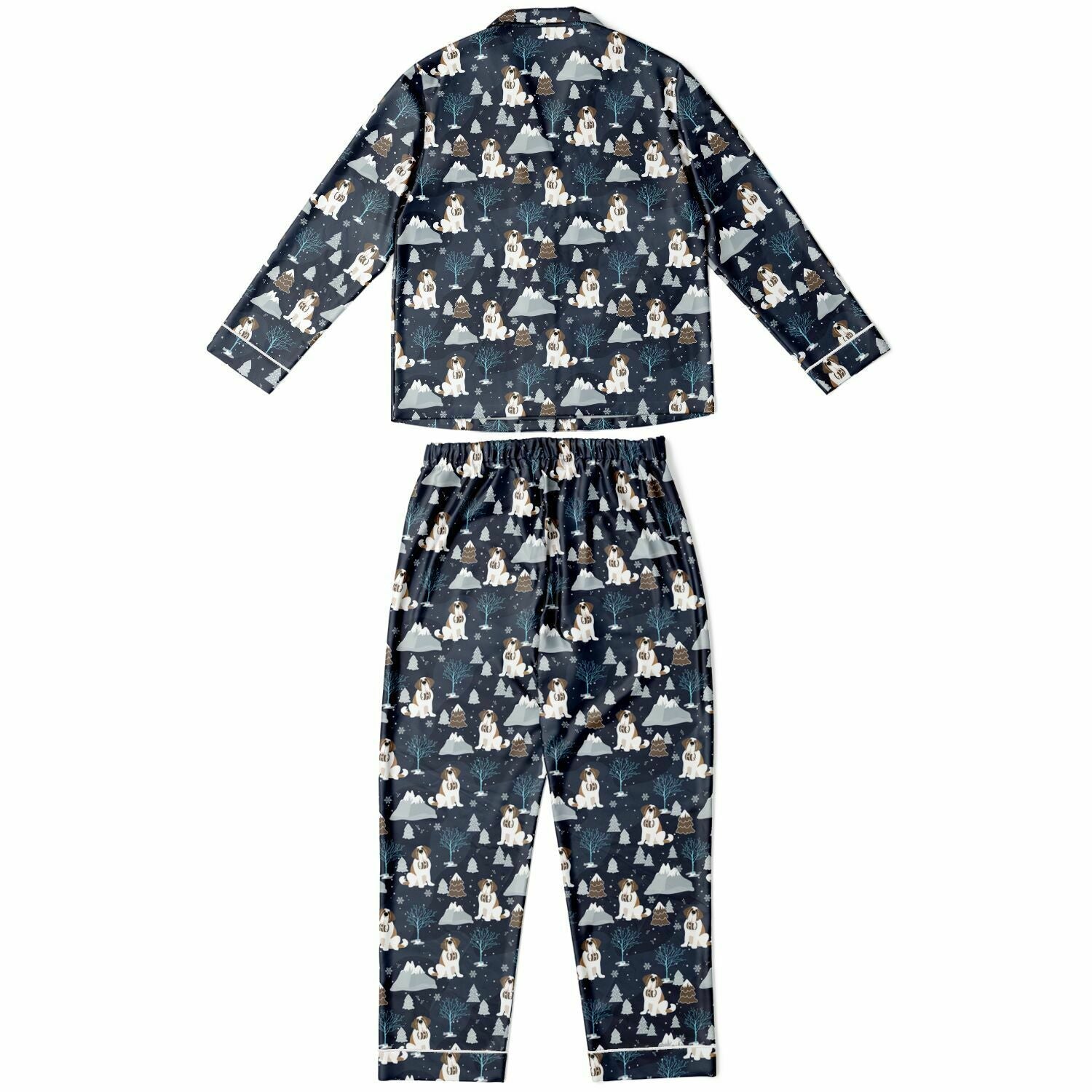 Alpine Chill St Bernard Women's Satin Pajamas - Lucy + Norman