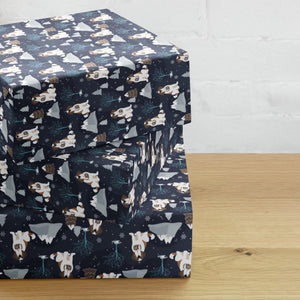 Alpine Chill St Bernard Wrapping Paper Sheets - Lucy + Norman