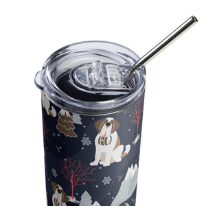 Alpine Night Stainless Steel Tumbler + Straw - Lucy + Norman