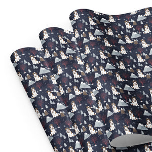Alpine Nights St Bernard Wrapping Paper Sheets - Lucy + Norman