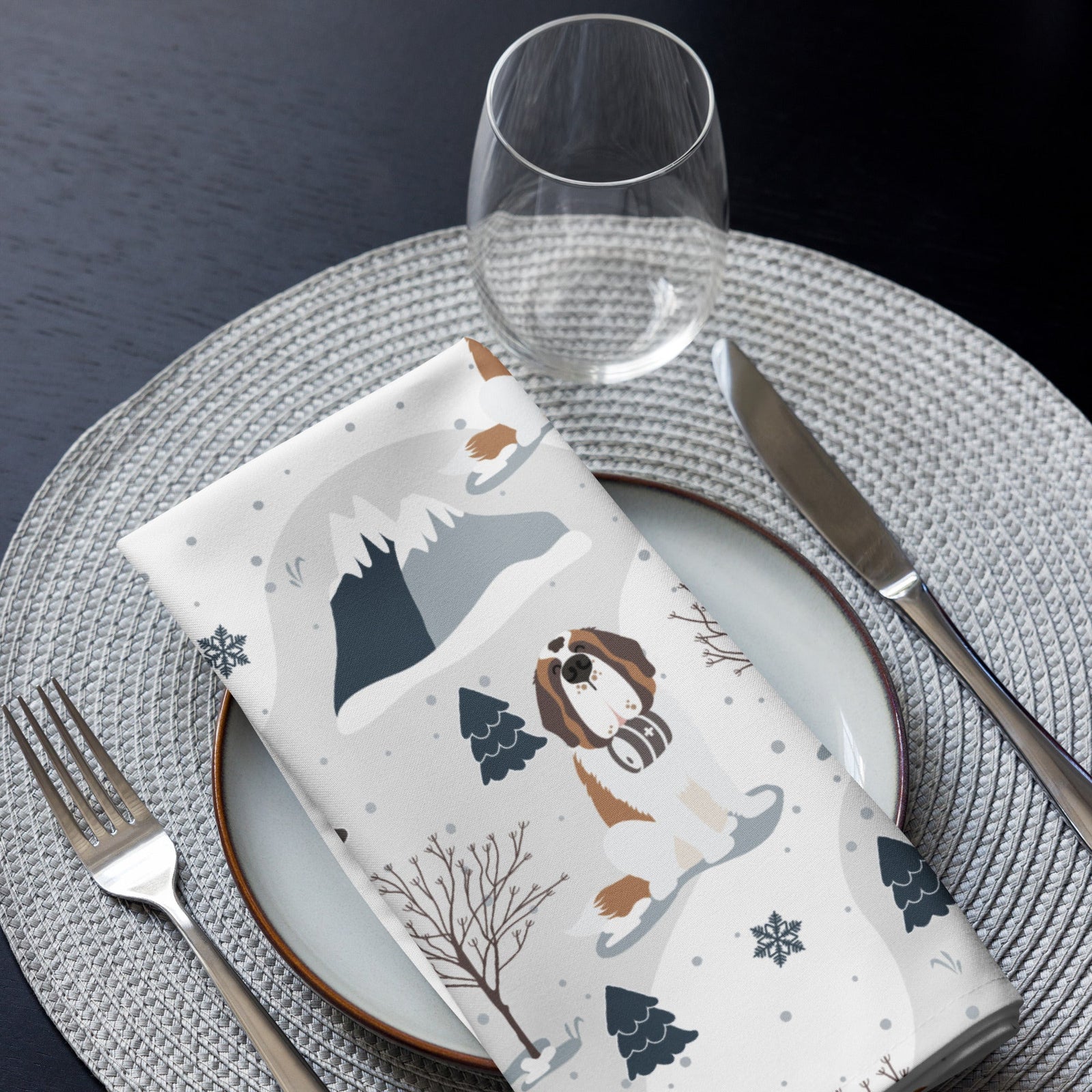 Alpine Saint Bernard Cloth Napkin Set - Lucy + Norman
