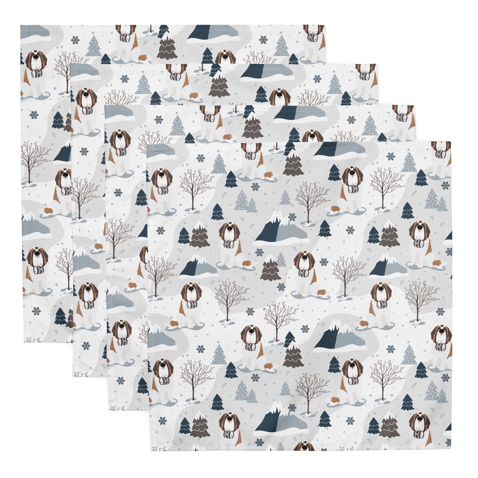Alpine Saint Bernard Cloth Napkin Set - Lucy + Norman