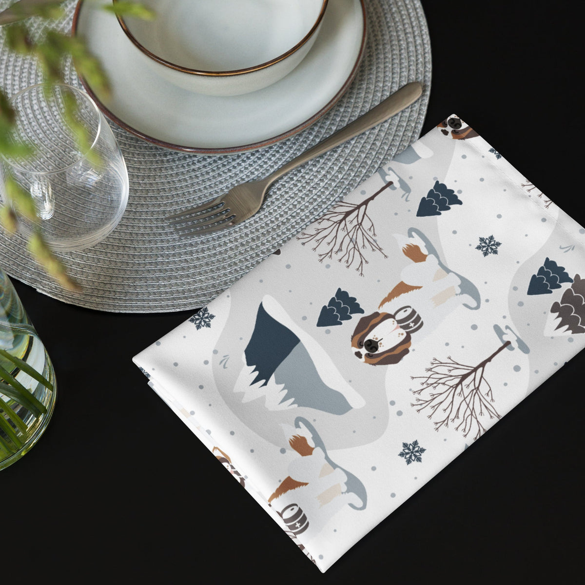 Alpine Saint Bernard Cloth Napkin Set - Lucy + Norman
