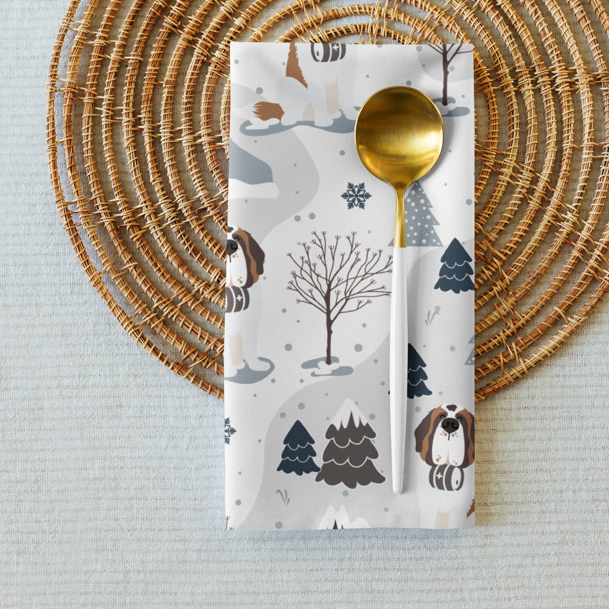 Alpine Saint Bernard Cloth Napkin Set - Lucy + Norman