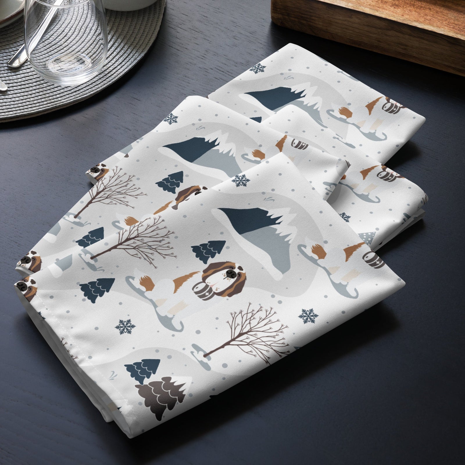 Alpine Saint Bernard Cloth Napkin Set - Lucy + Norman