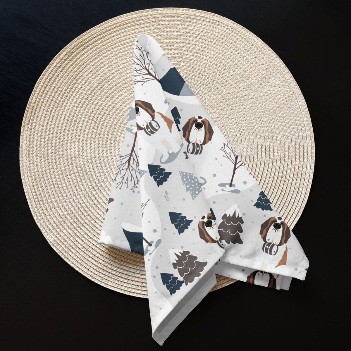 Alpine Saint Bernard Cloth Napkin Set - Lucy + Norman