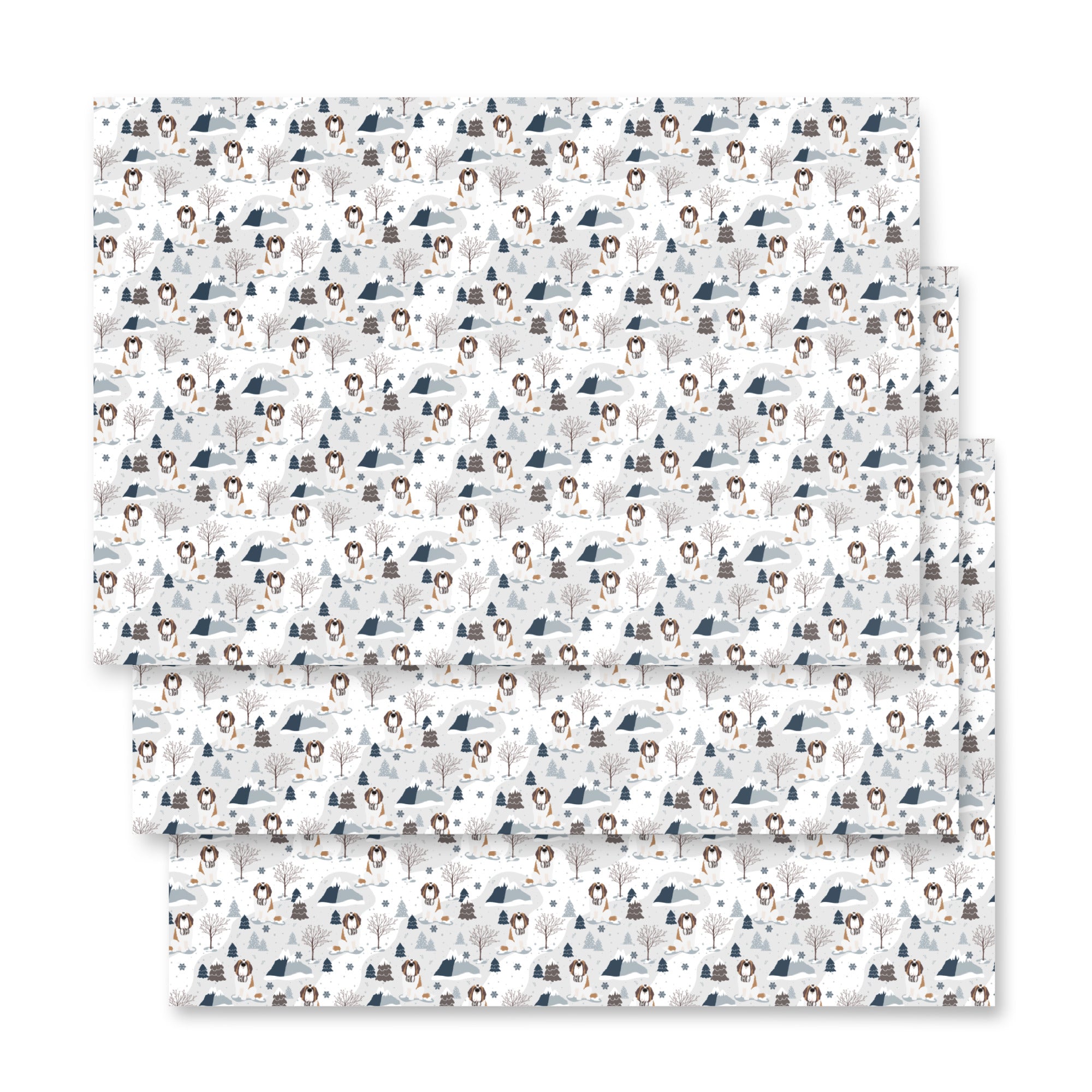 Alpine Saint Bernard Dog Wrapping Paper Sheets - Lucy + Norman