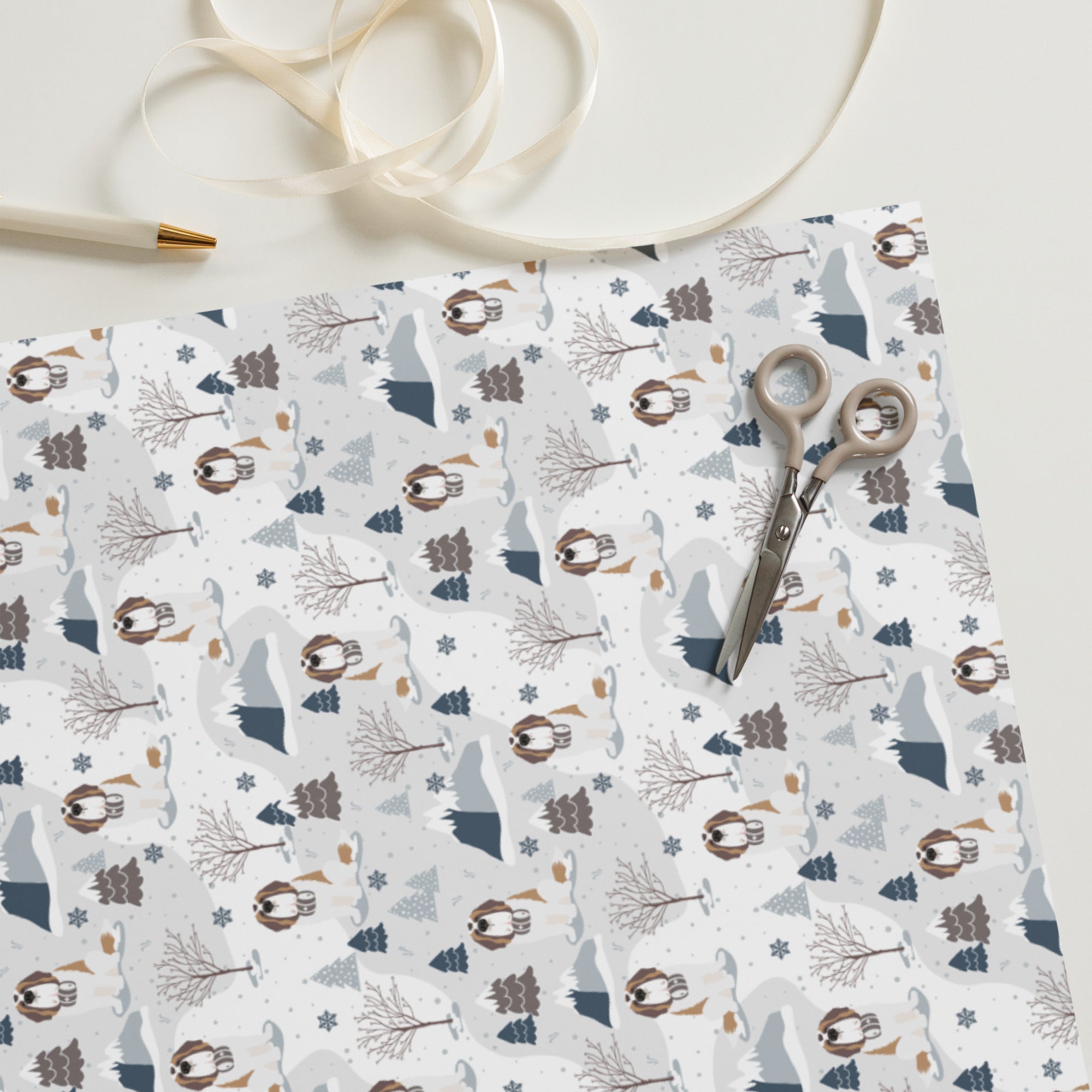 Alpine Saint Bernard Dog Wrapping Paper Sheets - Lucy + Norman