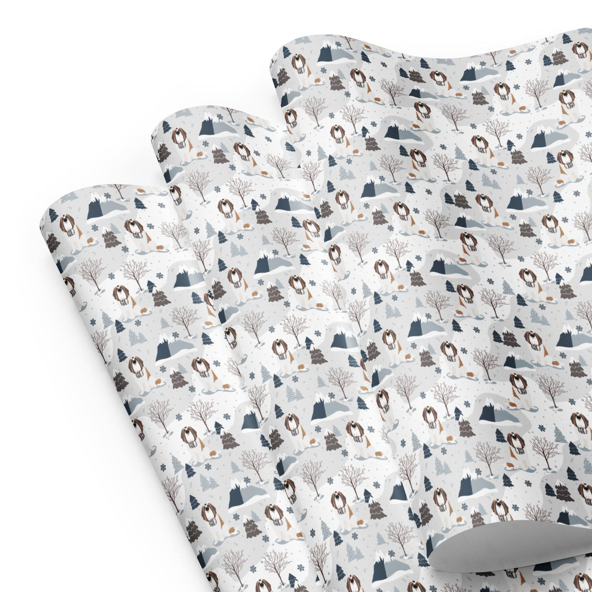 Alpine Set of St Bernard Dog Wrapping Paper Sheets by Lucy and Norman -  Lucy + Norman