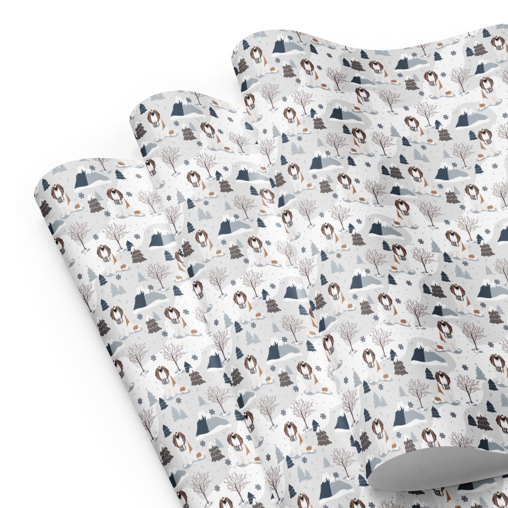 Alpine Saint Bernard Dog Wrapping Paper Sheets - Lucy + Norman