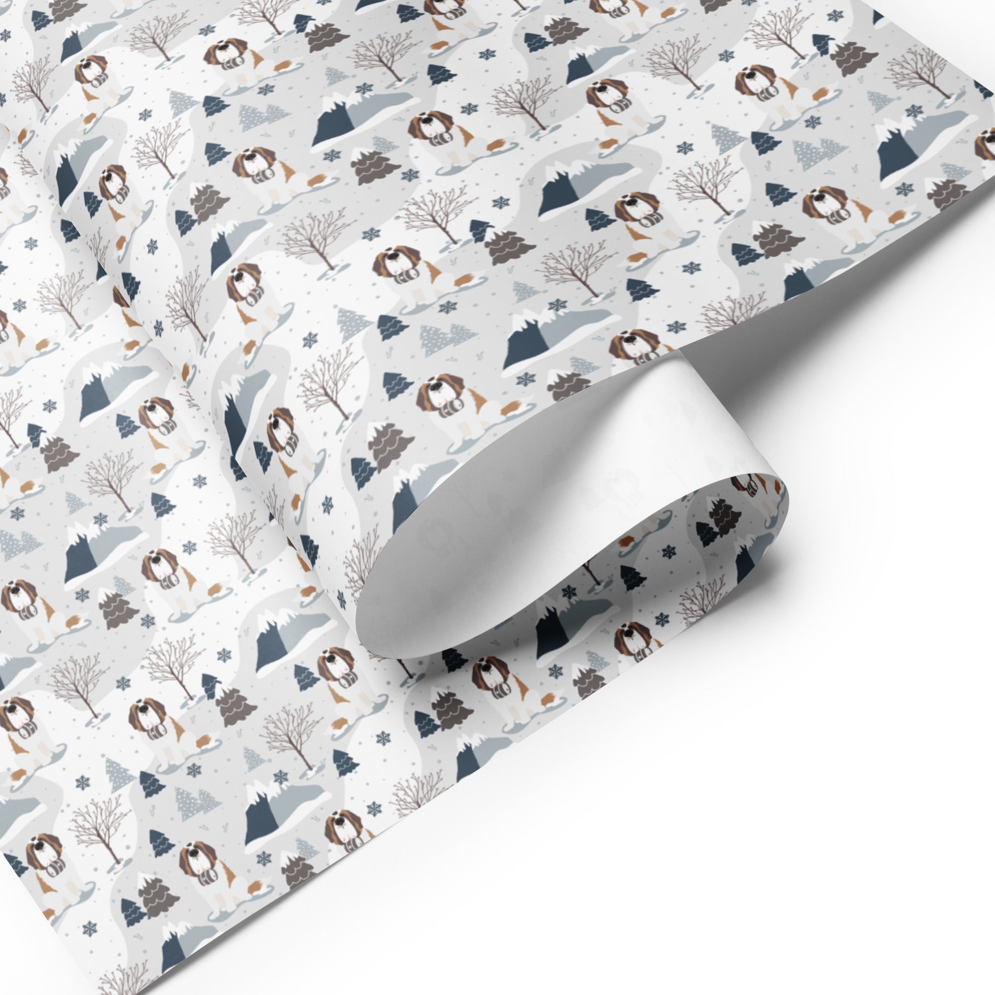 Alpine Saint Bernard Dog Wrapping Paper Sheets - Lucy + Norman