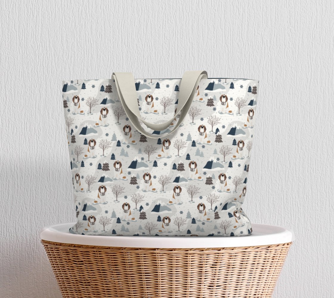 Alpine Saint Bernard Large Market Tote Bag - Lucy + Norman