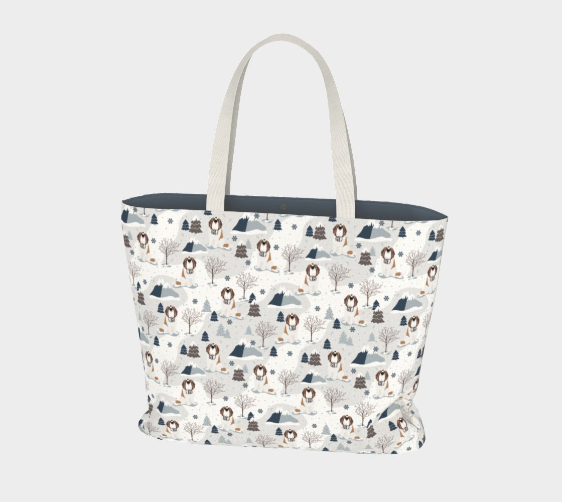 Alpine Saint Bernard Large Market Tote Bag - Lucy + Norman