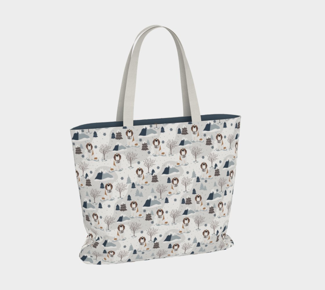 Alpine Saint Bernard Large Market Tote Bag - Lucy + Norman