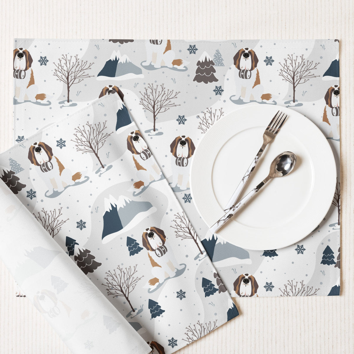 Alpine Saint Bernard Dog Placemat Set by Lucy + Norman