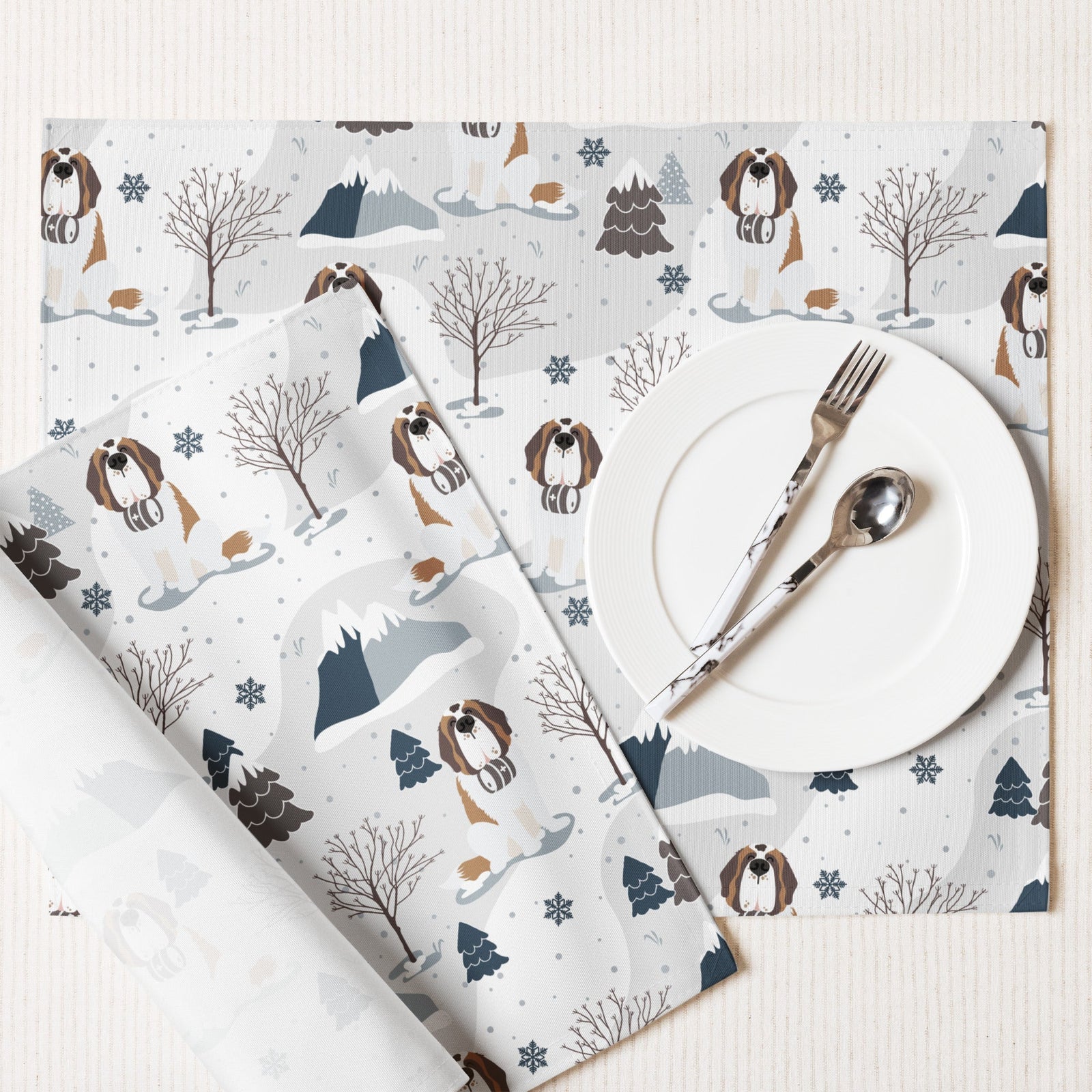 Alpine Saint Bernard Placemat Set - Lucy + Norman