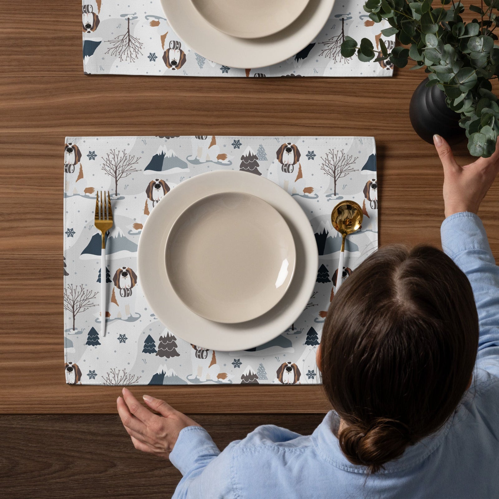 Alpine Saint Bernard Placemat Set - Lucy + Norman