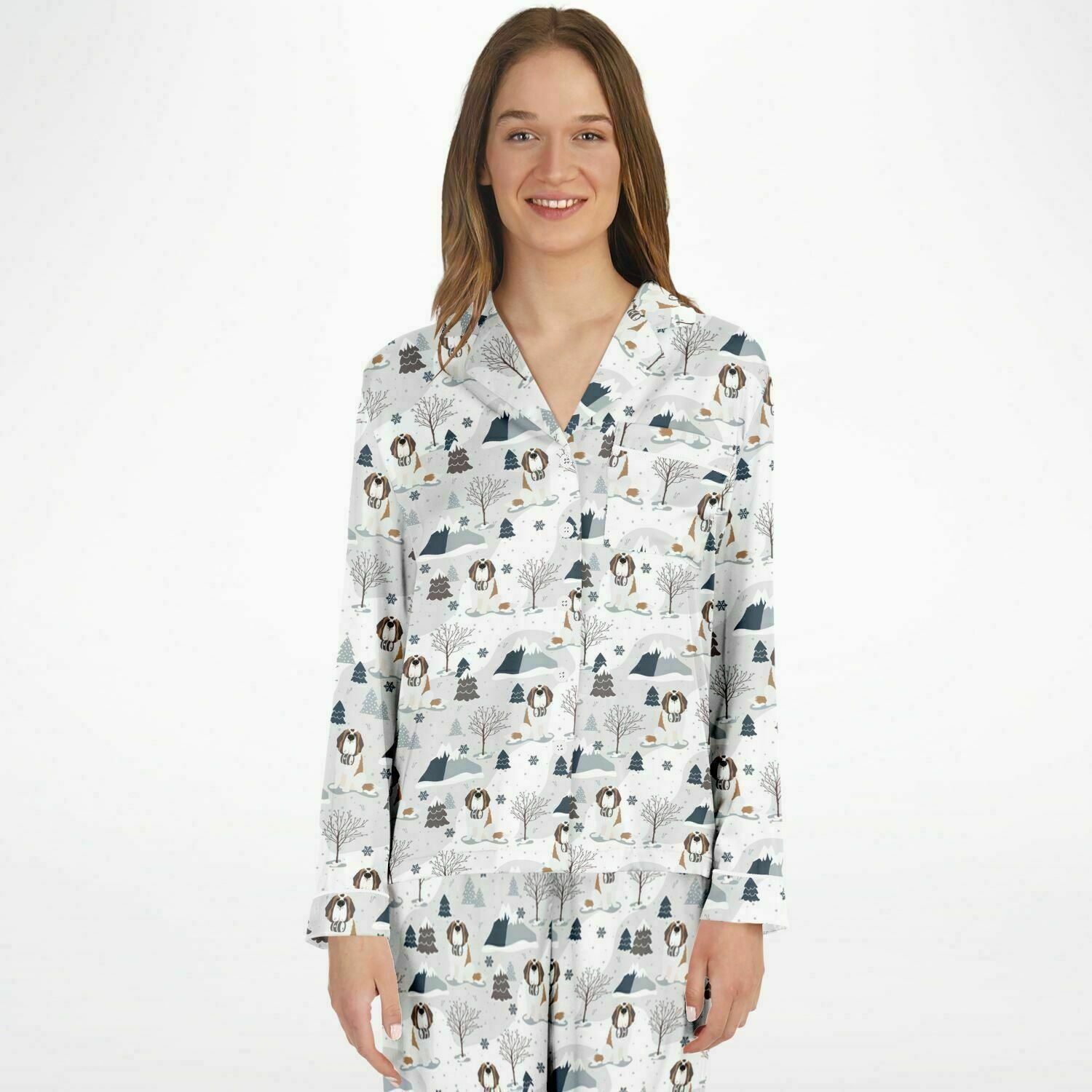 Alpine Saint Bernard Women's Satin Pajamas - Lucy + Norman