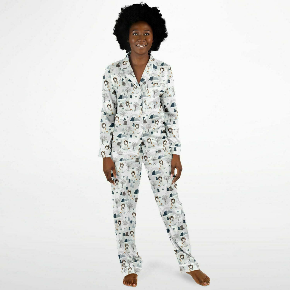 Alpine Saint Bernard Women&#39;s Satin Pajamas - Lucy + Norman