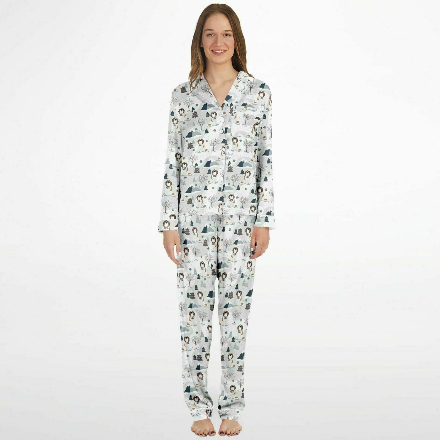 Alpine Saint Bernard Women's Satin Pajamas - Lucy + Norman