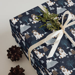 Alpine Set St Bernard Dog Wrapping Paper Sheets - Lucy + Norman