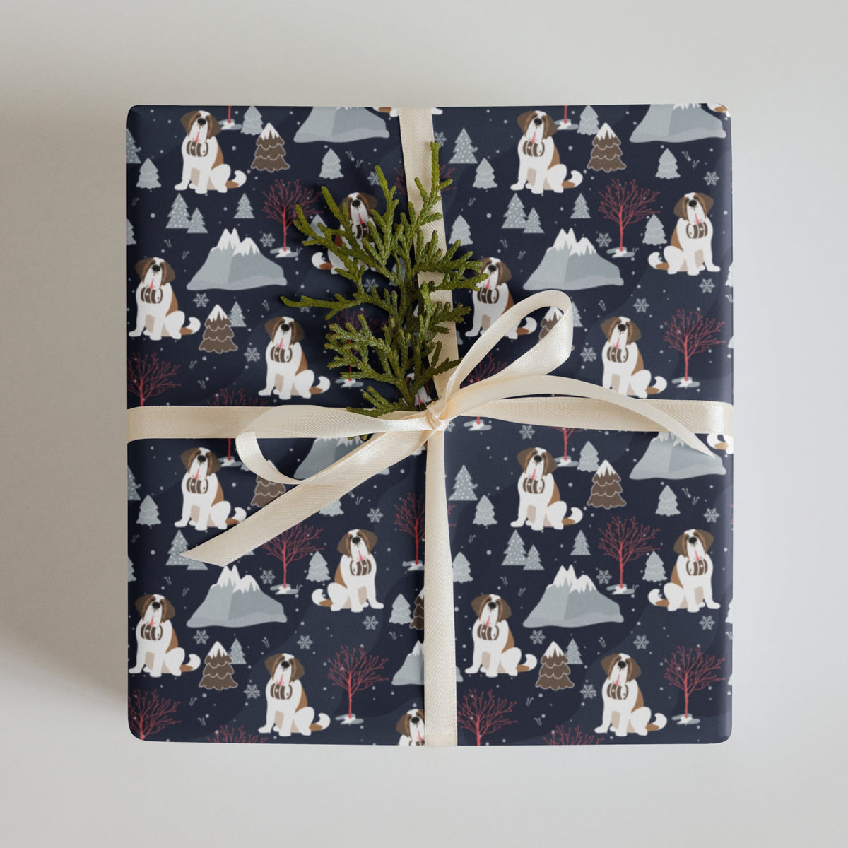 Alpine Set of St Bernard Dog Wrapping Paper Sheets by Lucy and Norman -  Lucy + Norman