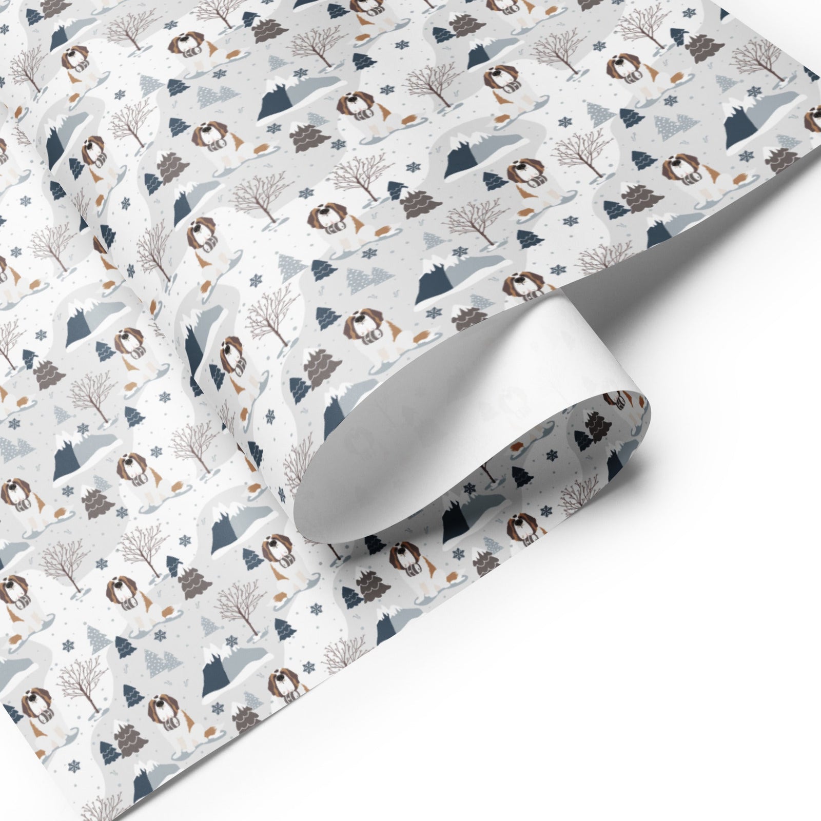 Alpine Set St Bernard Dog Wrapping Paper Sheets - Lucy + Norman