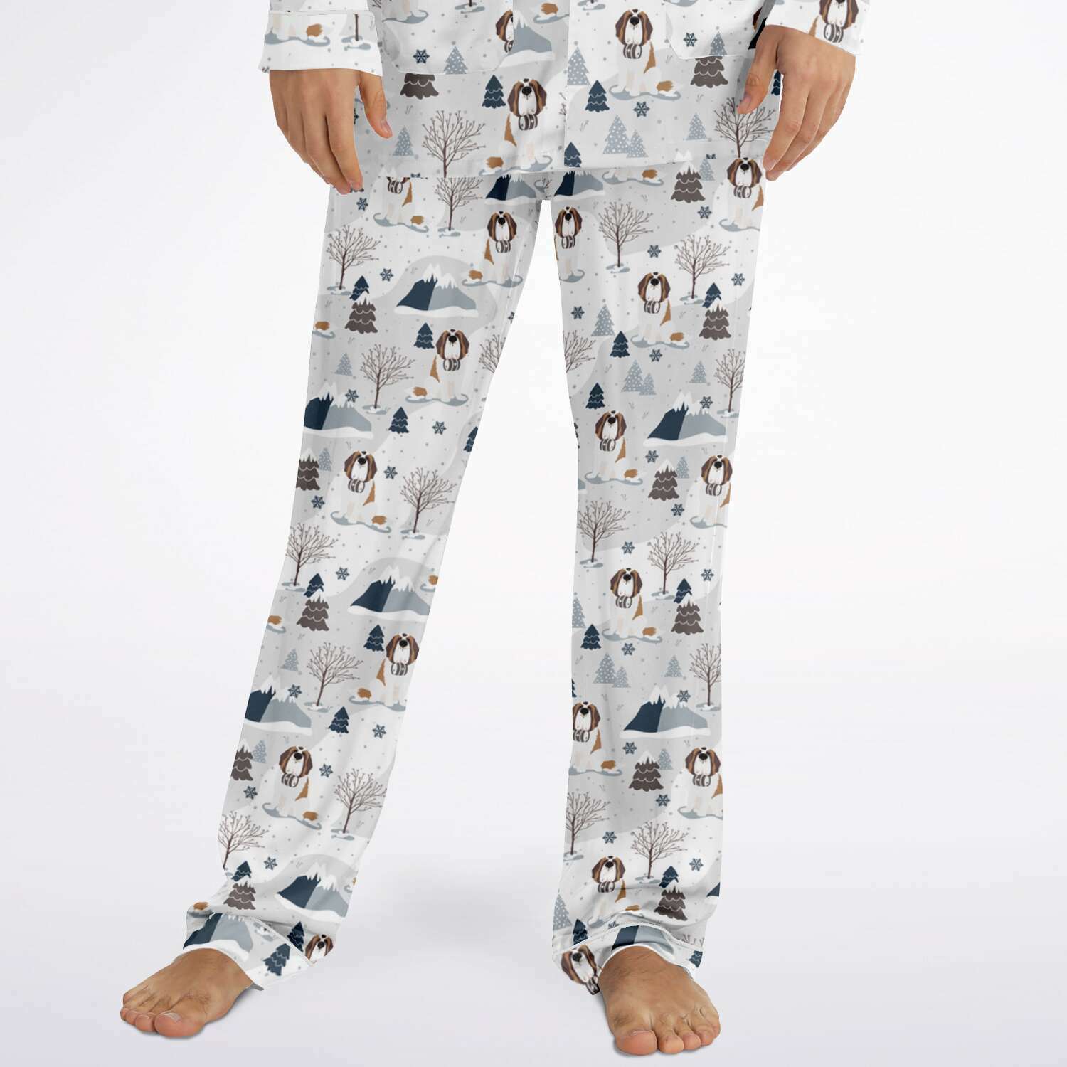 Alpine St Bernard Men's Satin Pajamas - Lucy + Norman