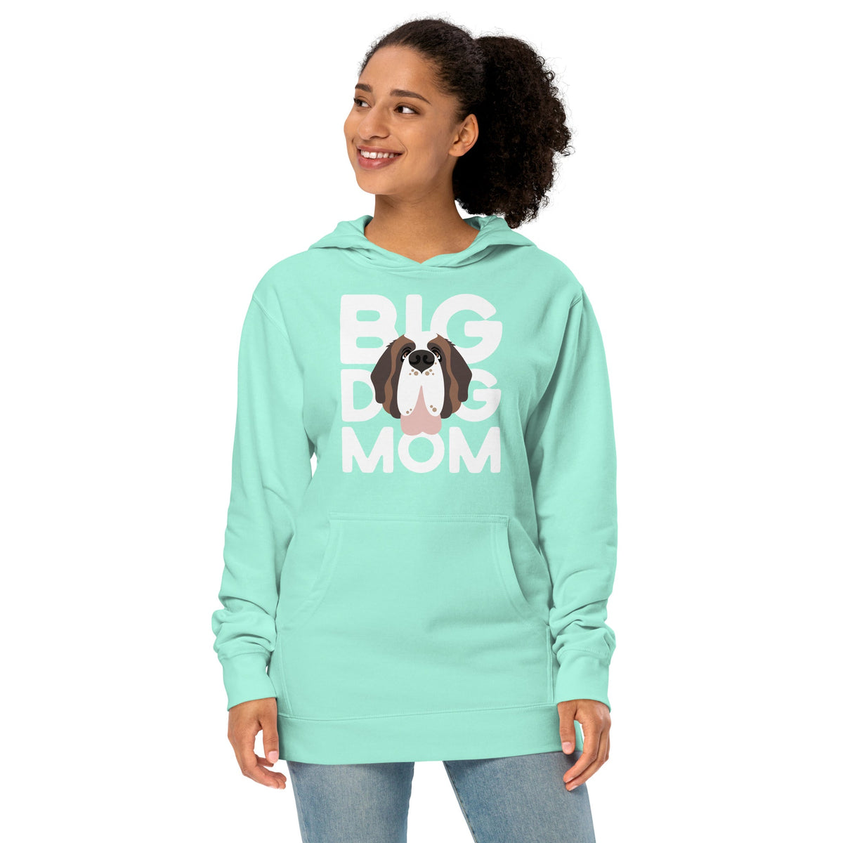 St Bernard Big Dog Mom Midweight Hoodie by Lucy + Norman