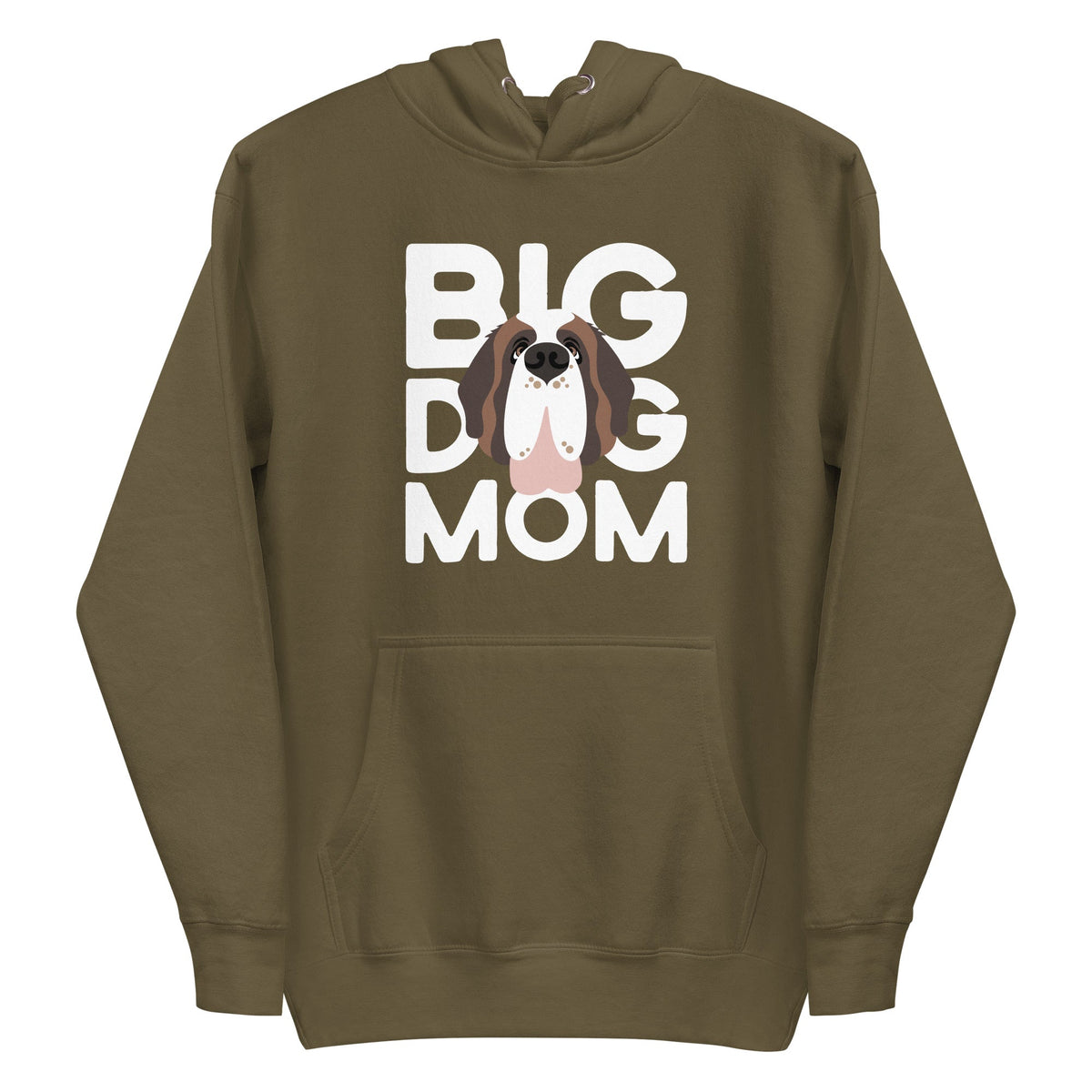 St Bernard Big Dog Mom Premium Hoodie by Lucy Norman