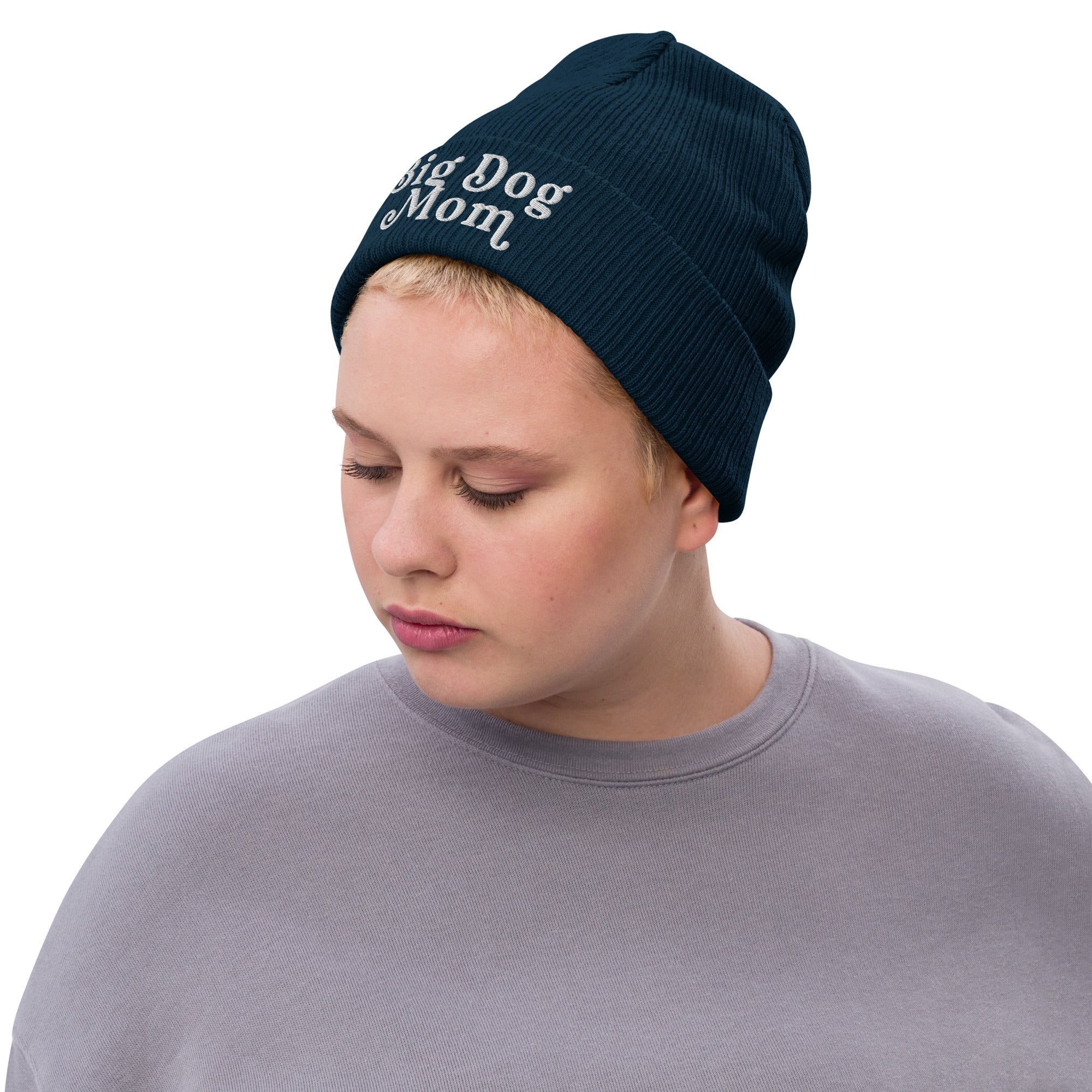 Big Dog Mom Ribbed Knit Beanie - Lucy + Norman