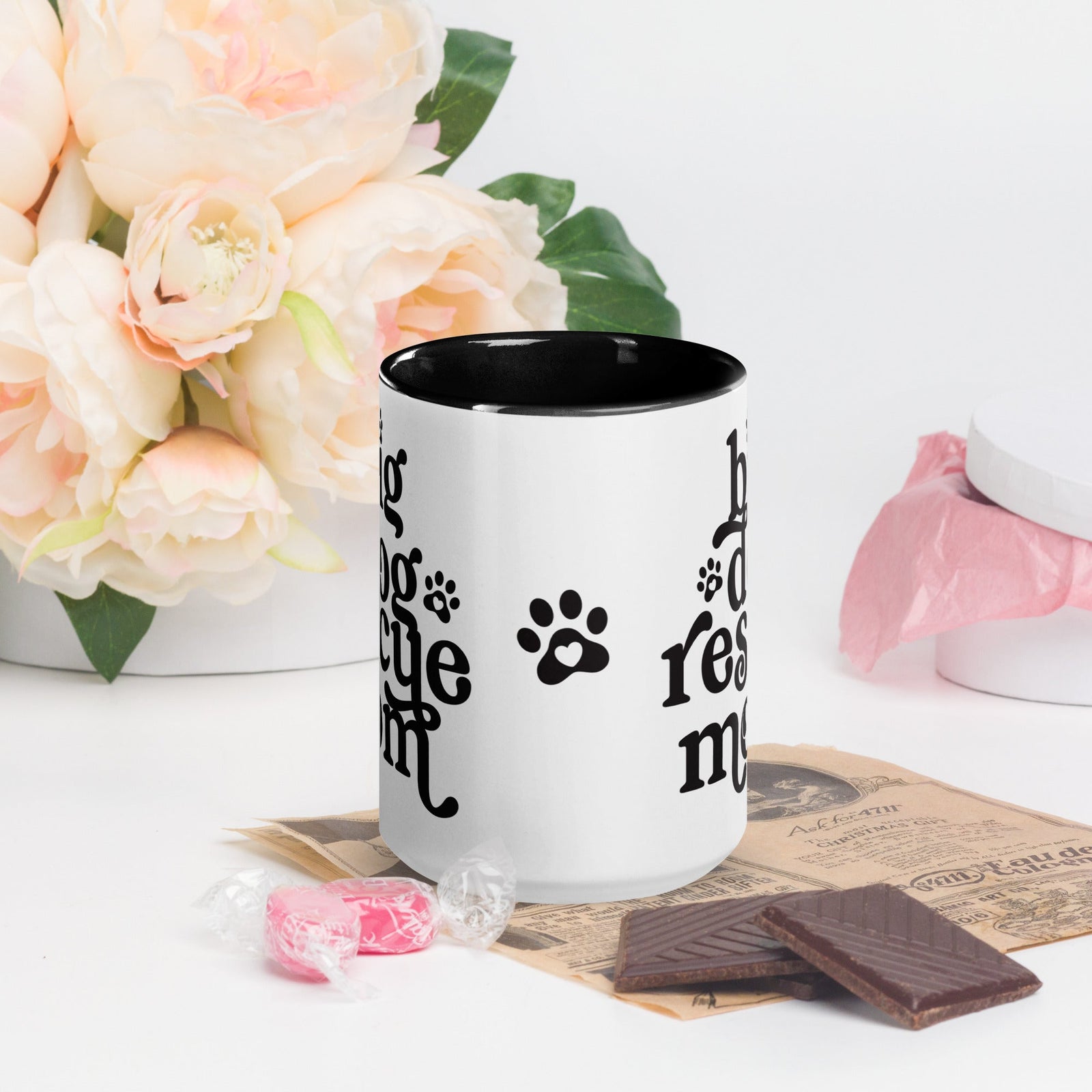 Big Dog Rescue Mom Mug with Color Inside - Lucy + Norman