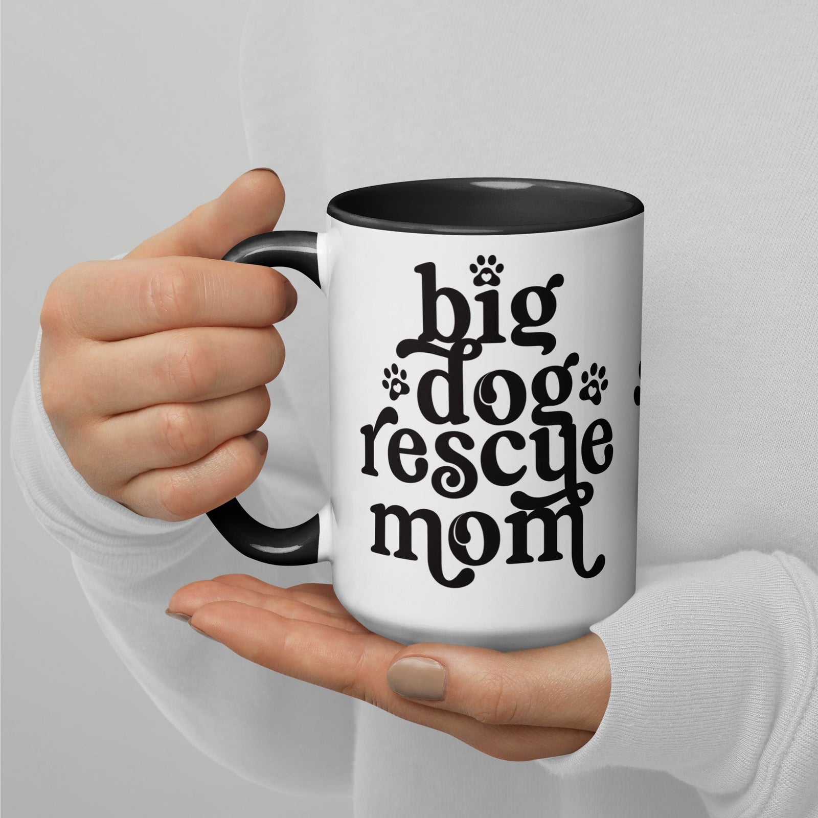 Big Dog Rescue Mom Mug with Color Inside - Lucy + Norman