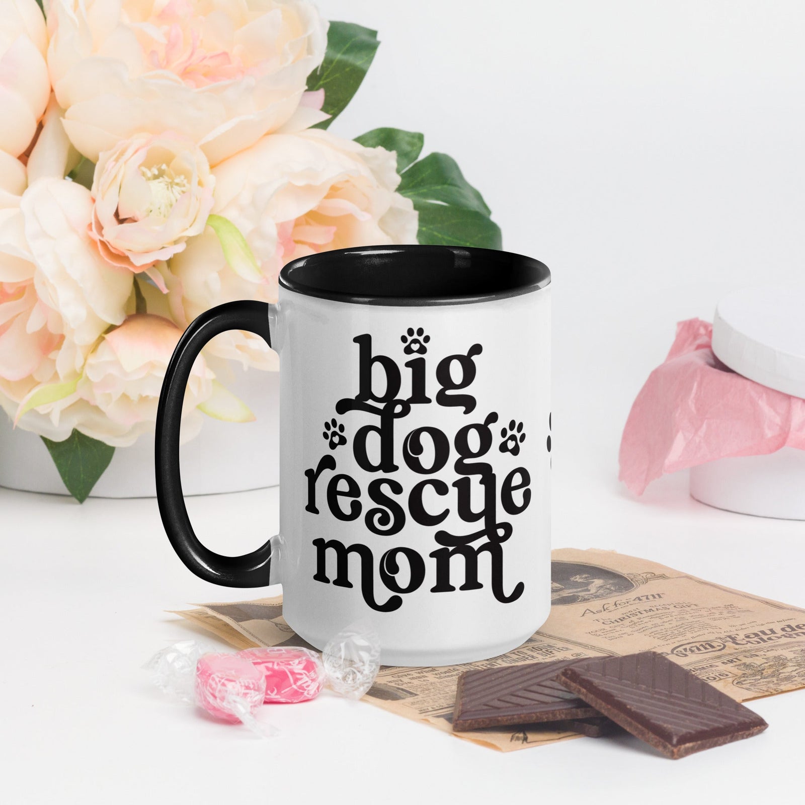 Big Dog Rescue Mom Mug with Color Inside - Lucy + Norman