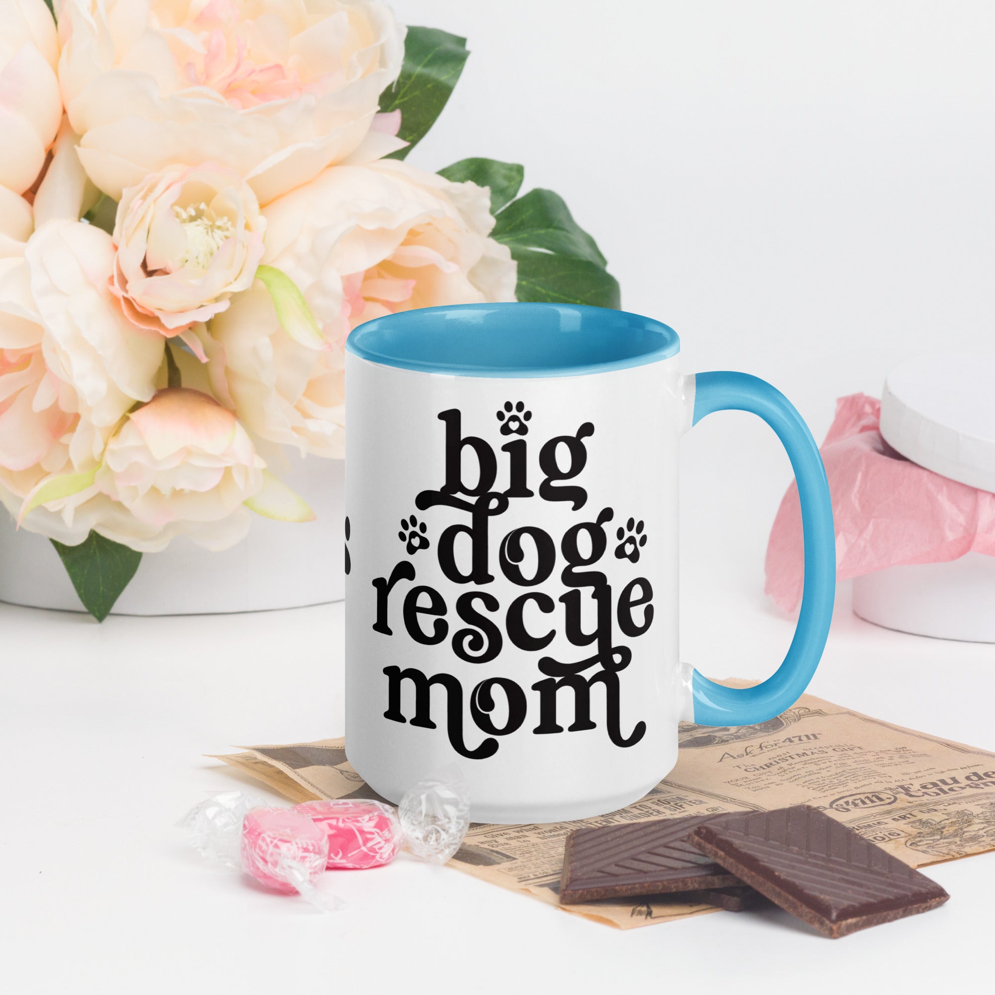 Big Dog Rescue Mom Mug with Color Inside - Lucy + Norman