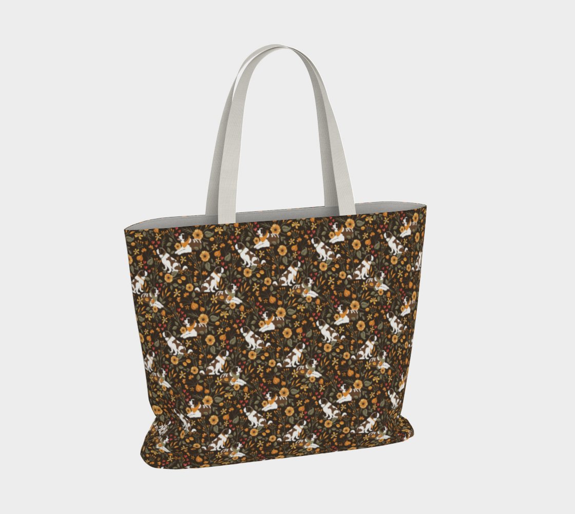 Fall Saint Bernard Large Market Tote Bag - Lucy + Norman