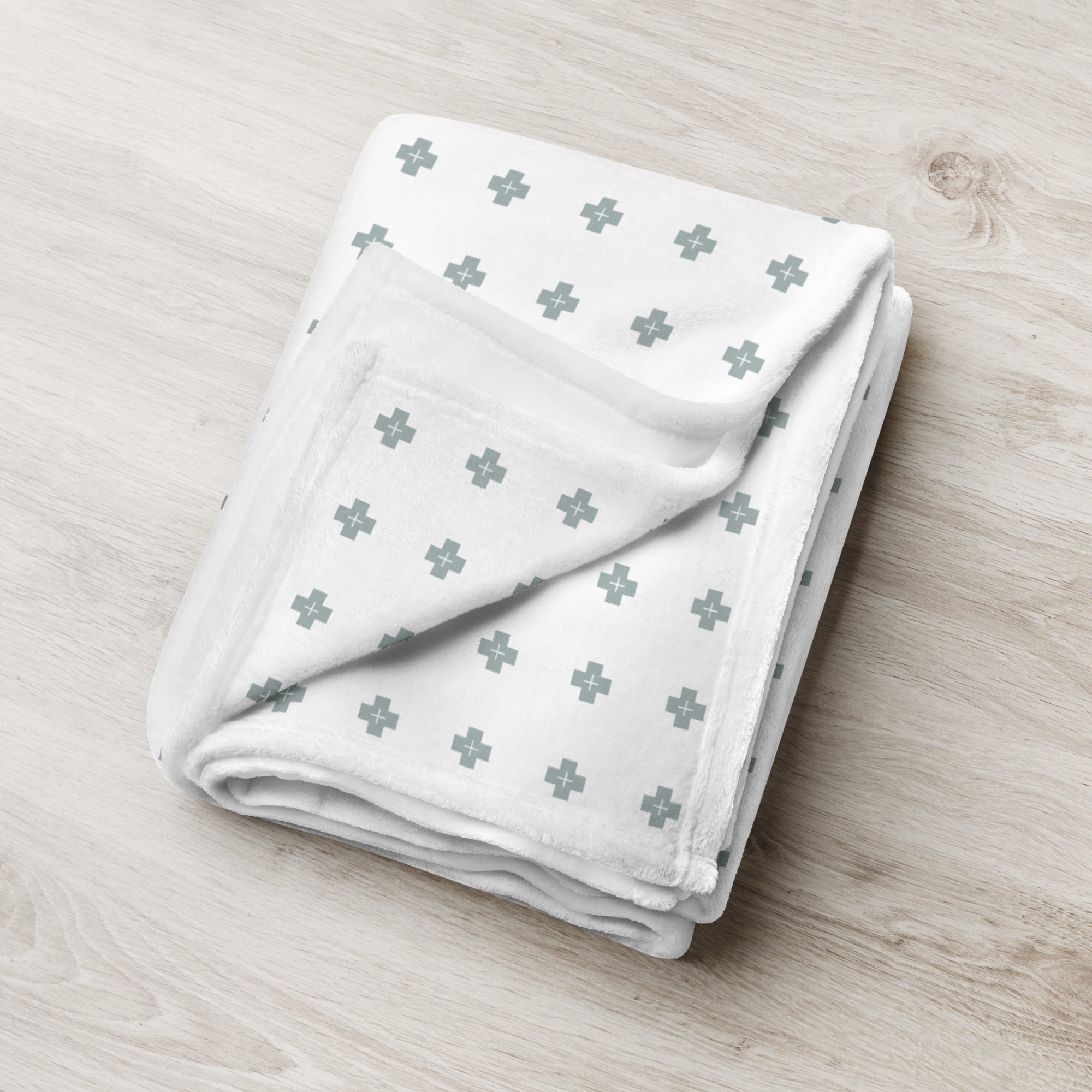 Farmhouse Cross Fleece Throw Blanket - Lucy + Norman