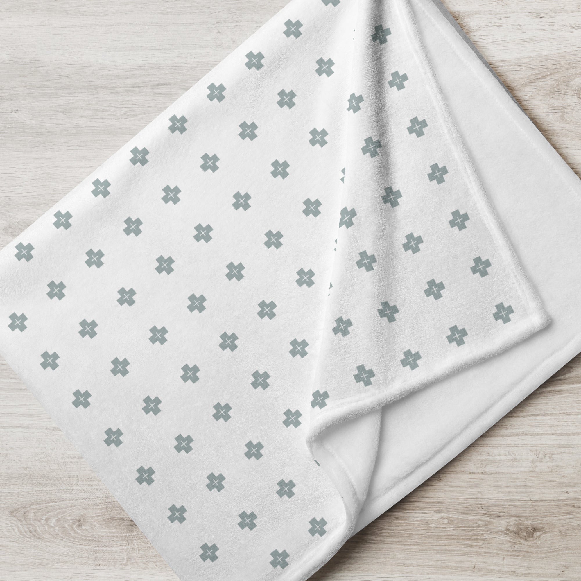 Farmhouse Cross Fleece Throw Blanket - Lucy + Norman