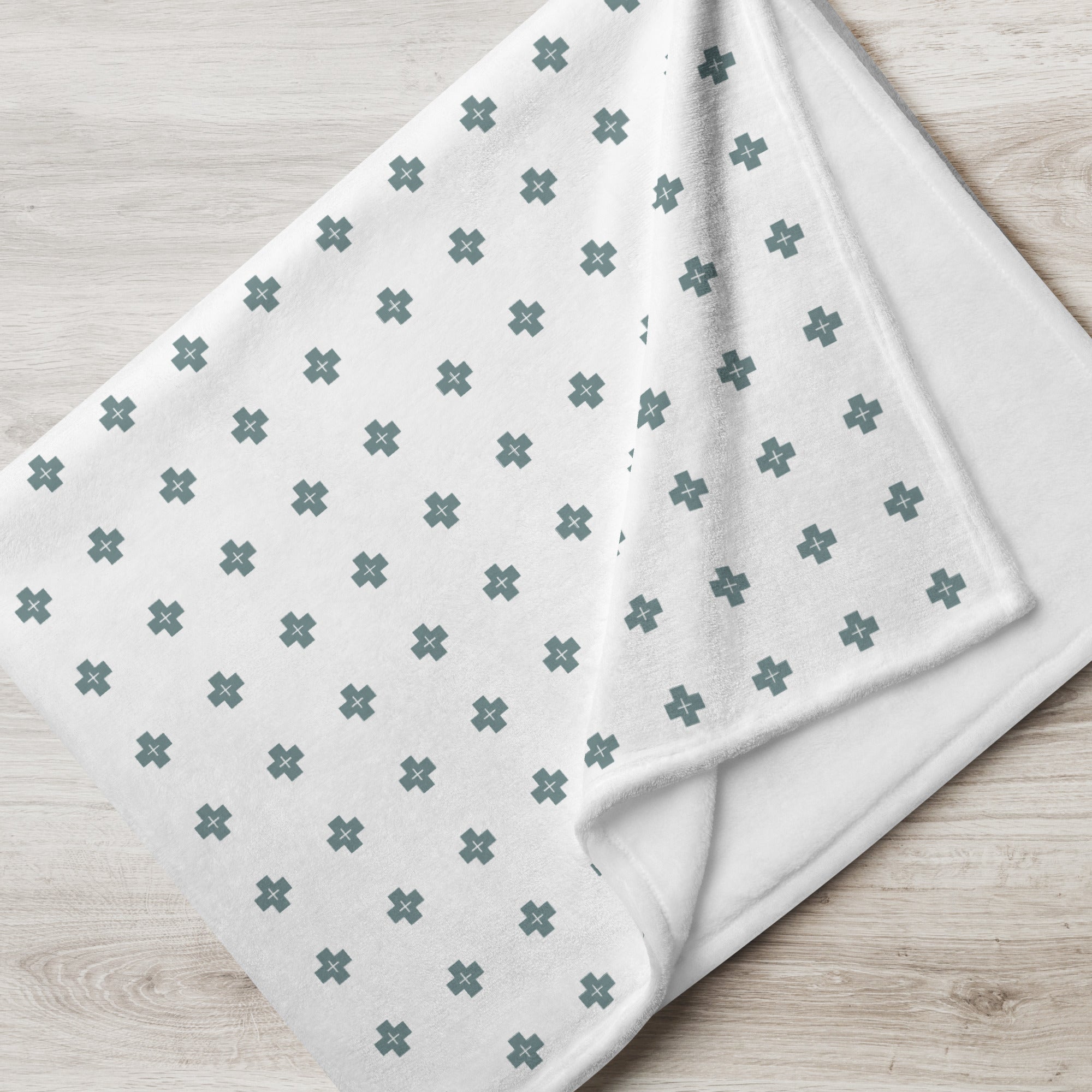 Farmhouse Cross Fleece Throw Blanket - Lucy + Norman